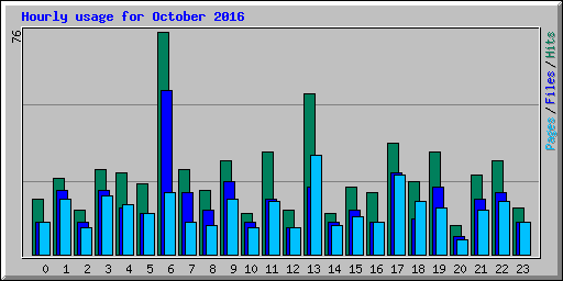 Hourly usage for October 2016