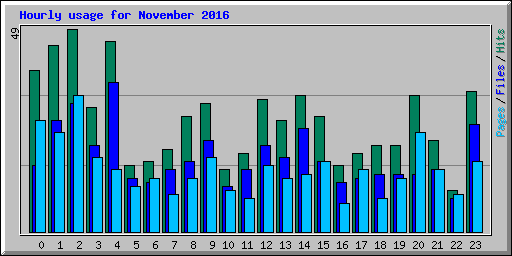 Hourly usage for November 2016