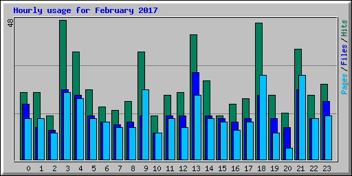 Hourly usage for February 2017